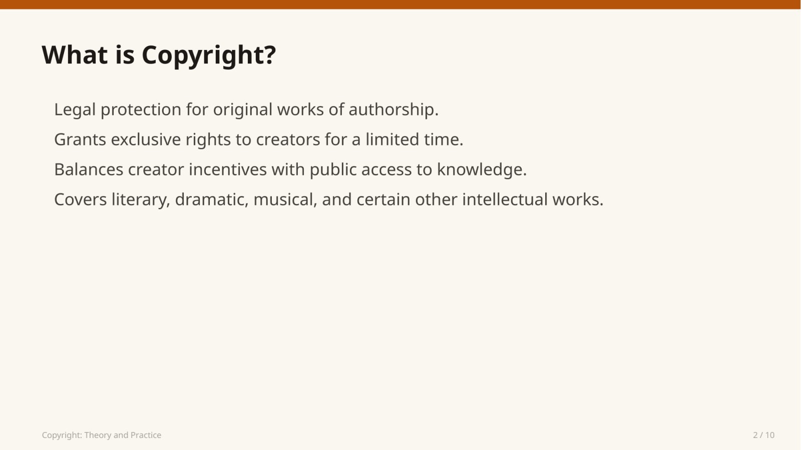Copyright: Theory and Practice — Slayd 2