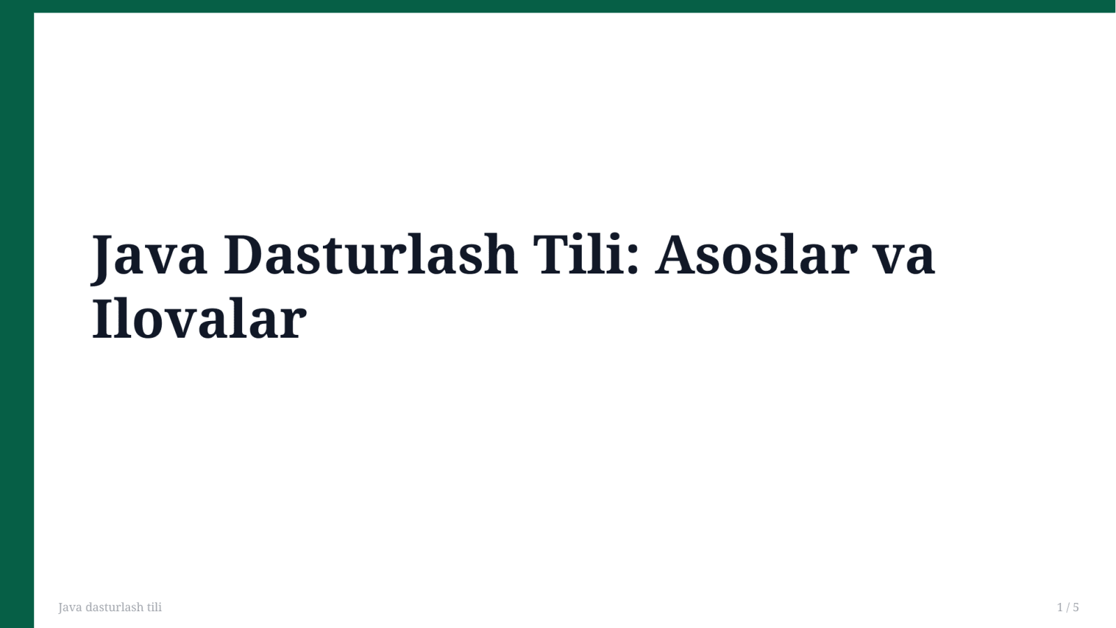 Java dasturlash tili — Slayd 1
