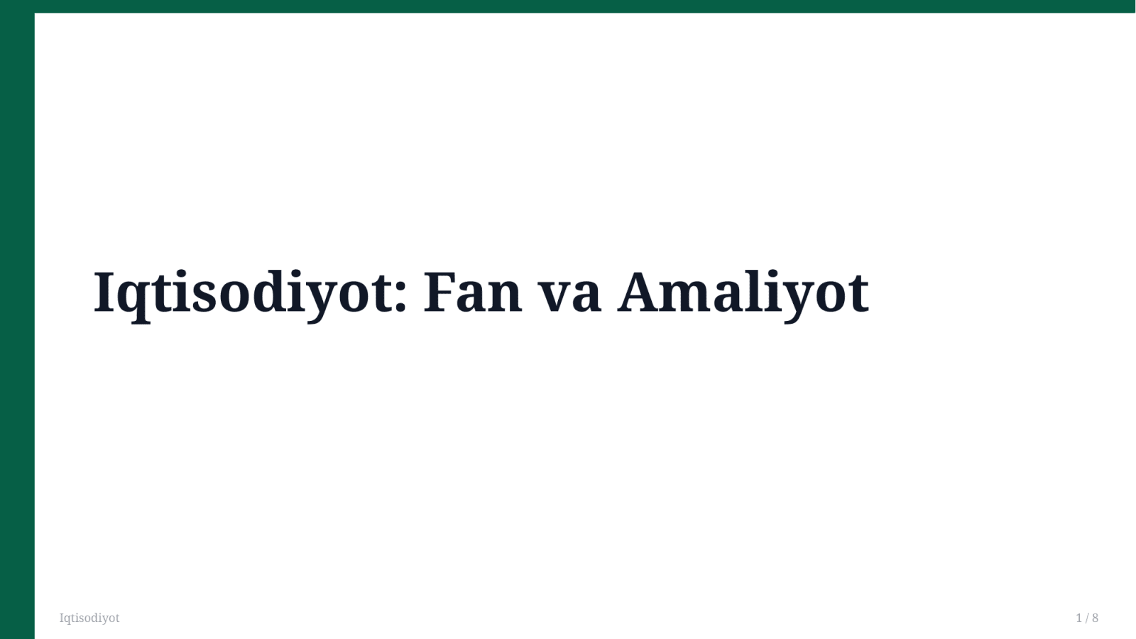 Iqtisodiyot — Slayd 1