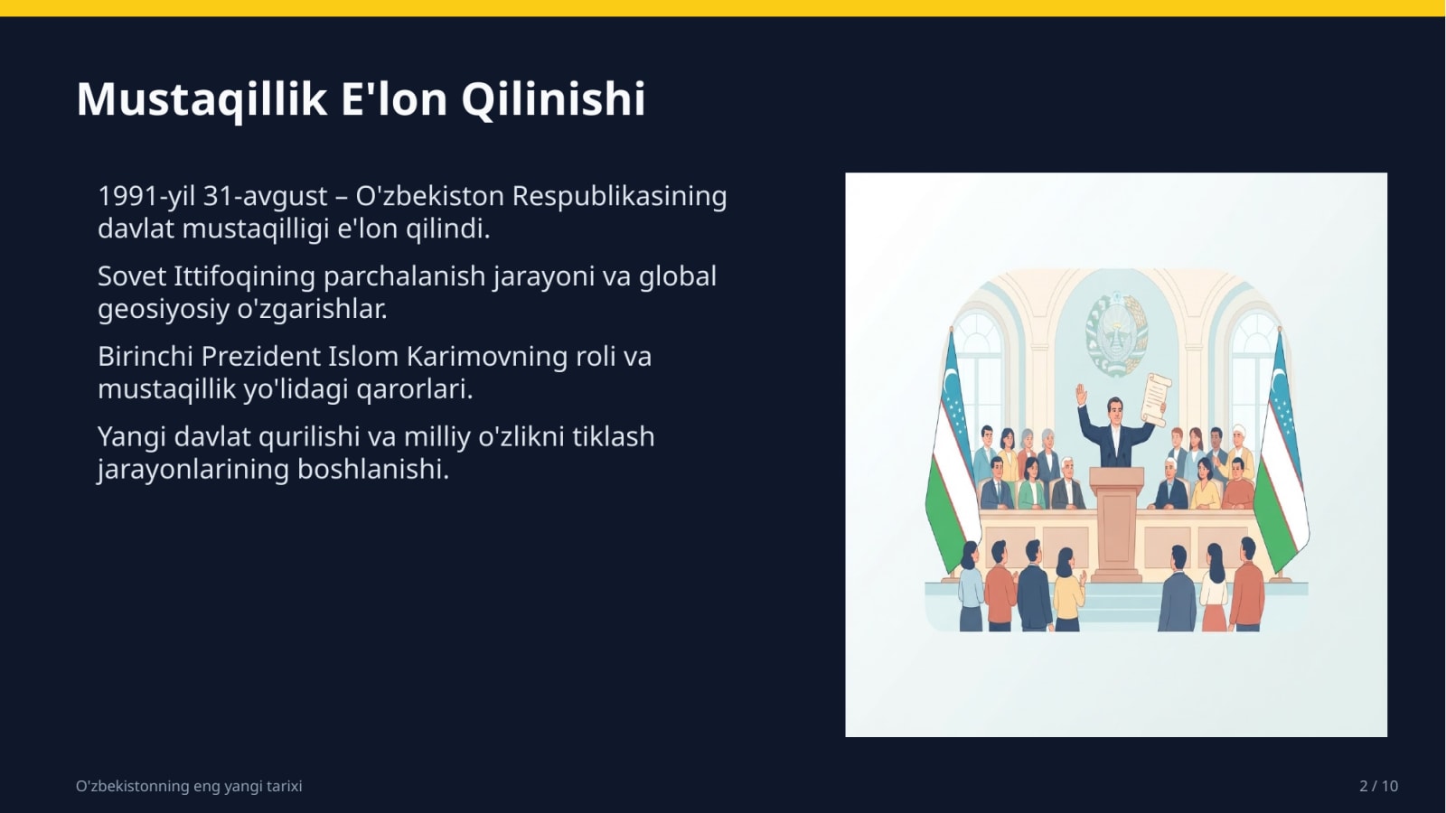 O'zbekistonning eng yangi tarixi — Slayd 2