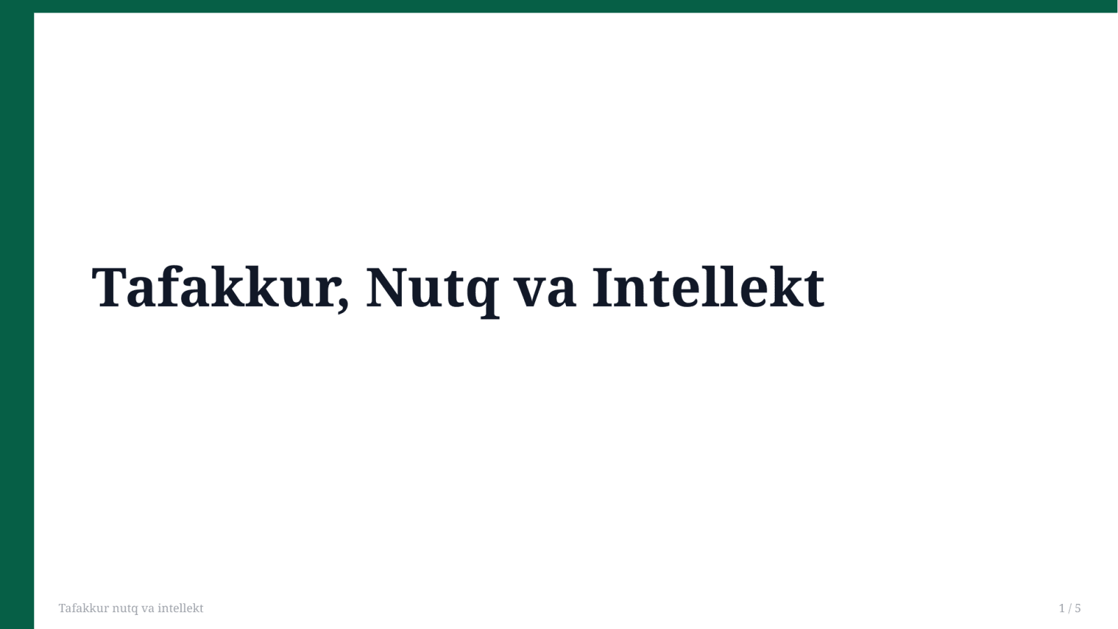 Tafakkur nutq va intellekt  — Slayd 1