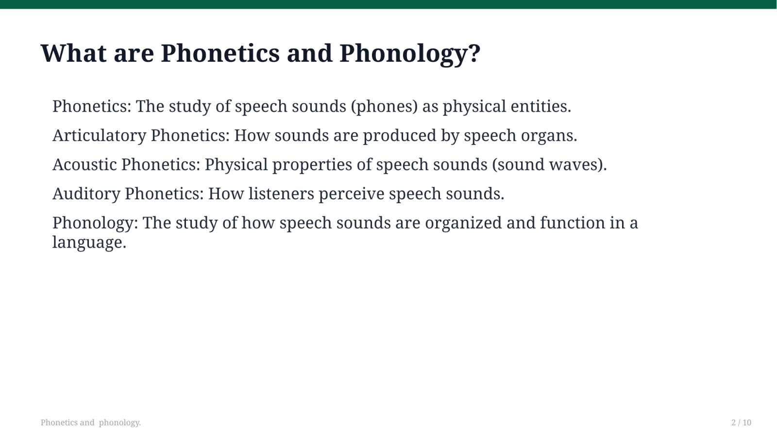 Phonetics and  phonology. — Slayd 2