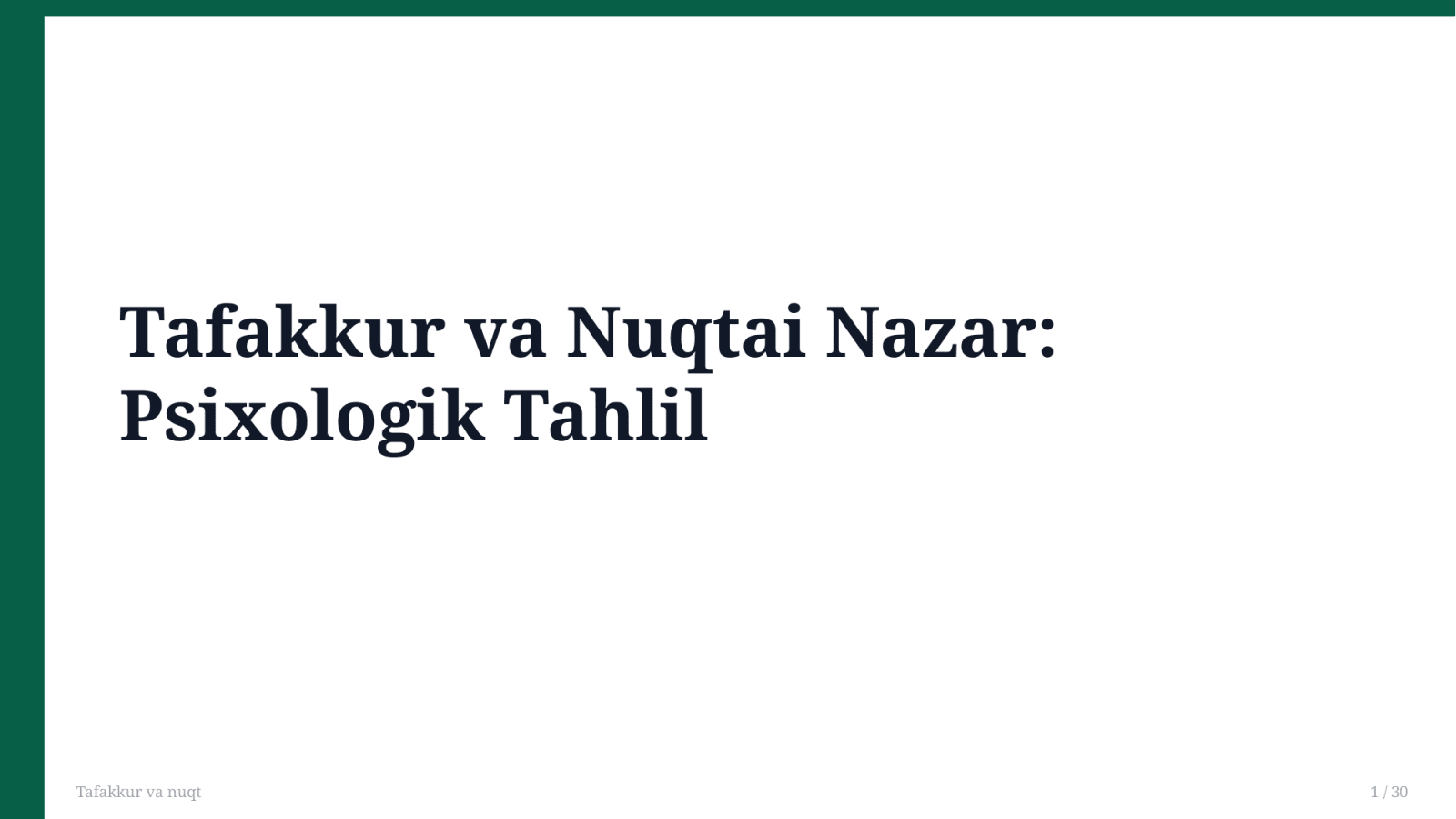 Tafakkur va nuqt — Slayd 1