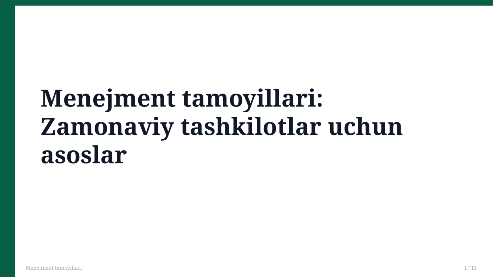 Menejment tamoyillari  — Slayd 1
