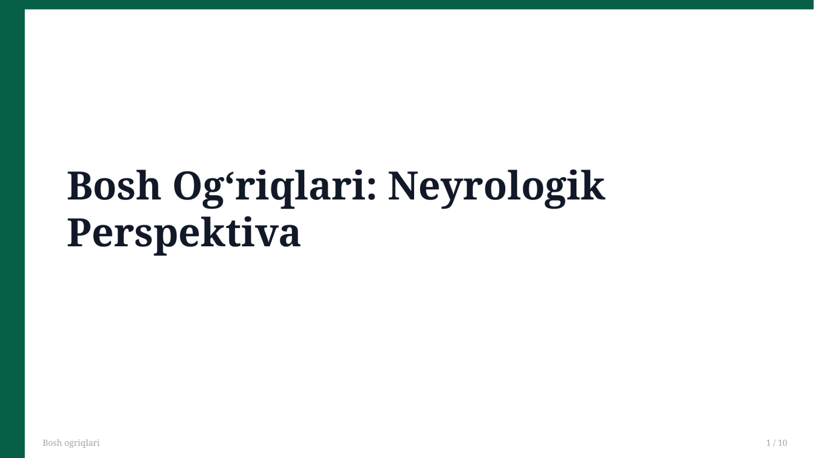 Bosh ogriqlari — Slayd 1