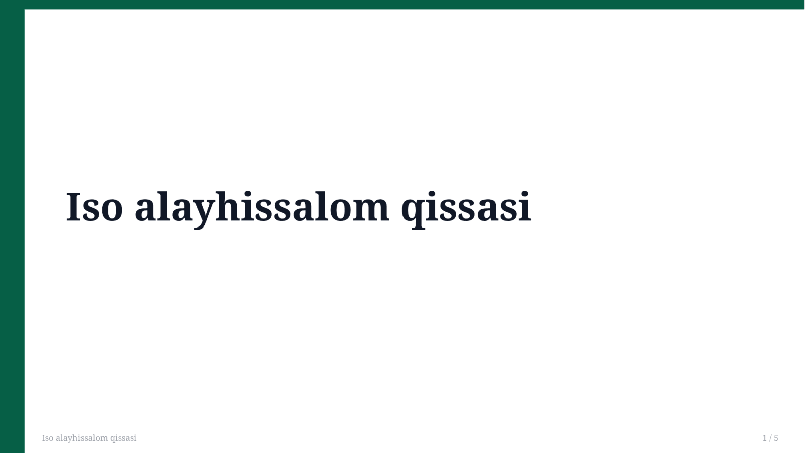 Iso alayhissalom qissasi — Slayd 1