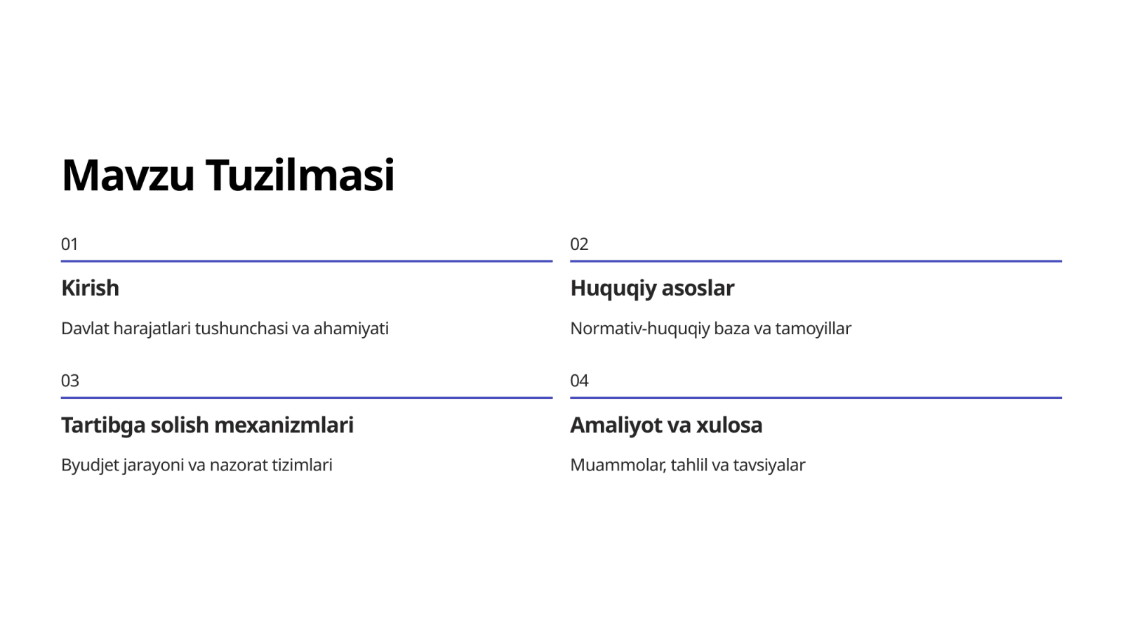 Davlat harajatlarini  huquqiy tartibga solish — Slayd 2