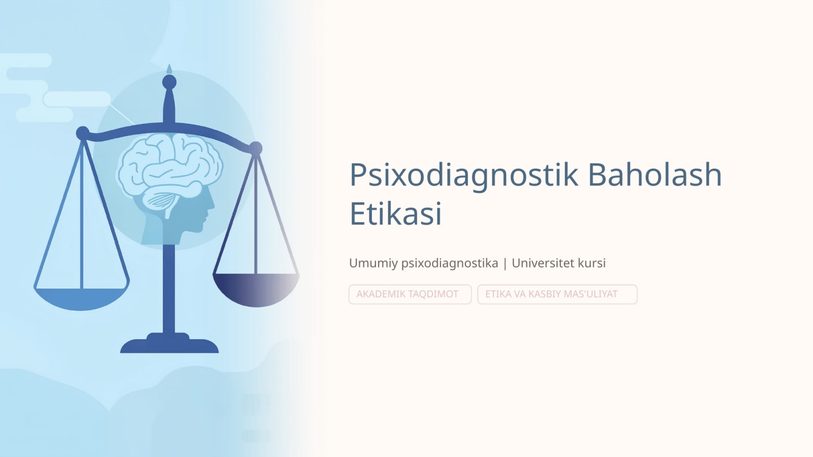 Psixodiagnostik baholash etikasi — Slayd 1