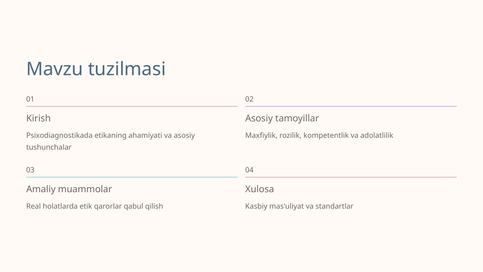 Psixodiagnostik baholash etikasi — Slayd 2