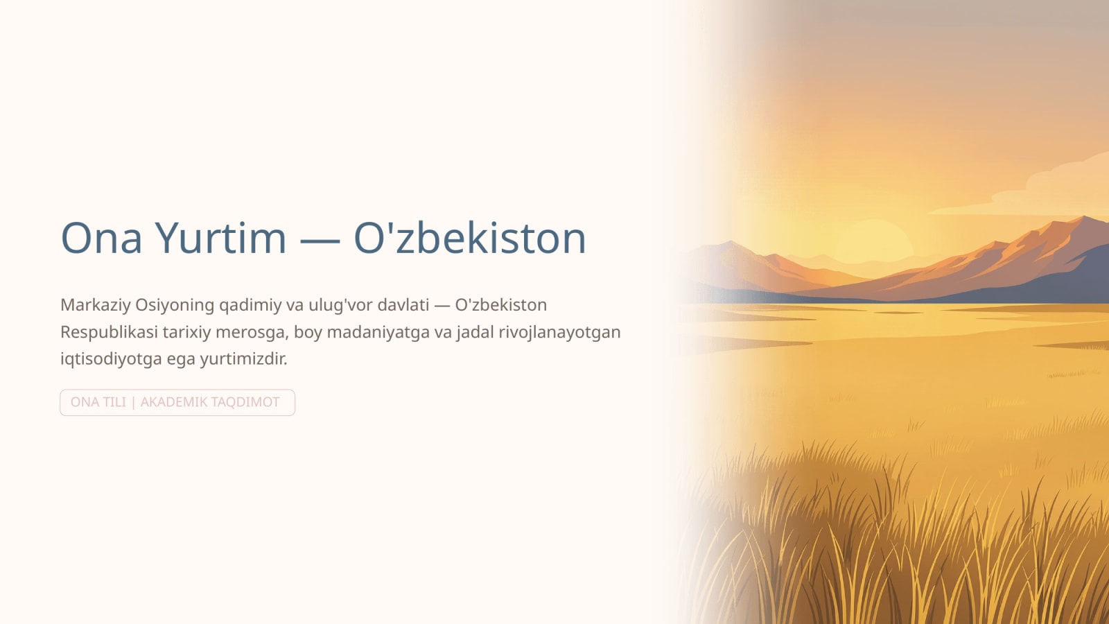 Ona yurtim ozbekiston — Slayd 1
