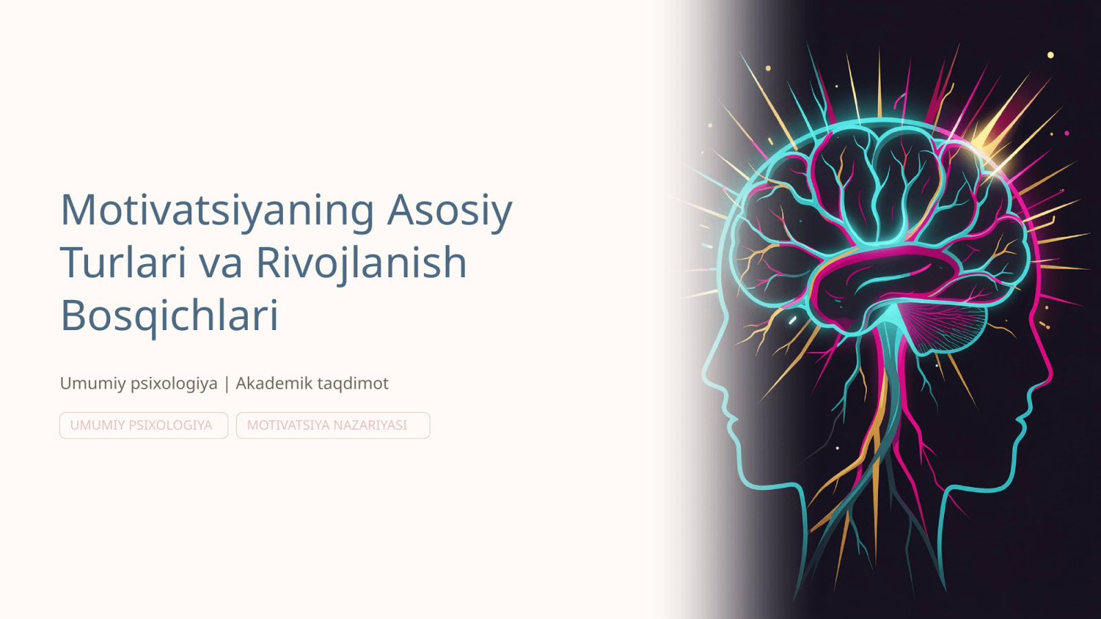 Motivatsiyaning asosiy turlari rivojlanish bosqichlari. — Slayd 1