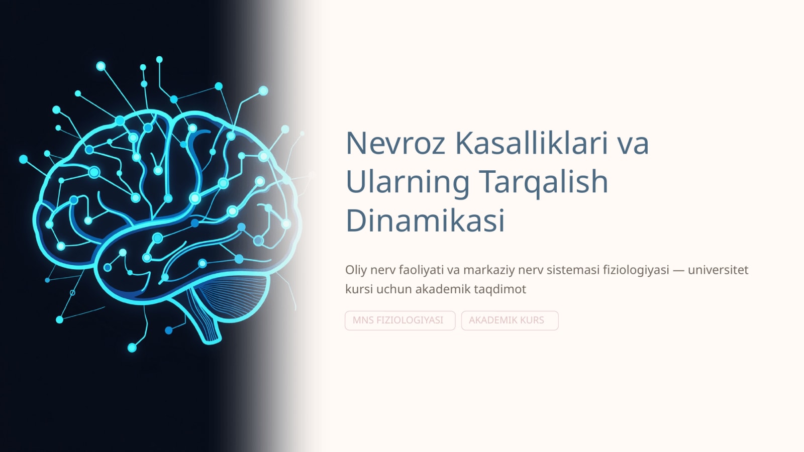 Nevroz kasalliklari va ularning tarqalish dinamikasi — Slayd 1