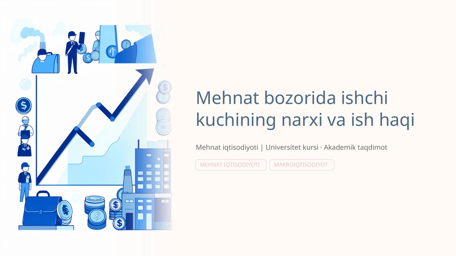 Mehnat bozorida ishchi kuchining narxi va ish haqi — Slayd 1