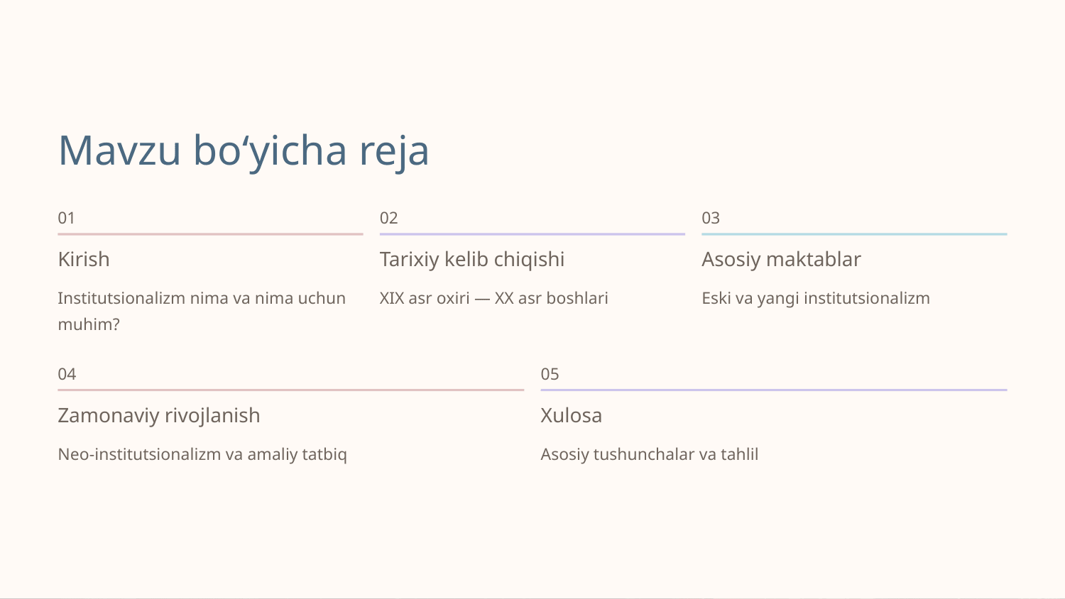 Inistitutsionalizm va uning rivojlanishi — Slayd 2