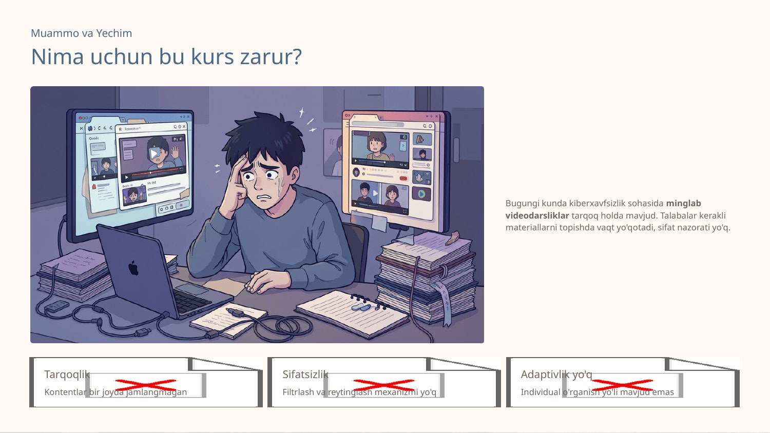 ML tiykarinda video qollanbalardı ozine jamlegen frontend kursin jaratiw — Slayd 2