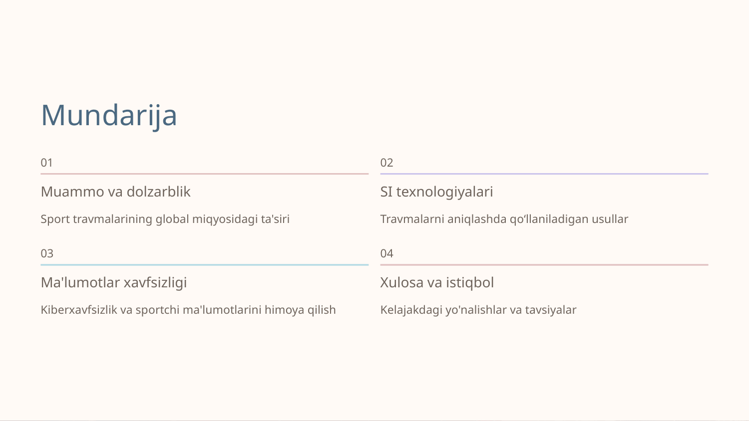 Sportchilarda sport travmalarini aniqlashda sun'iy intellektdan foydalanish — Slayd 2