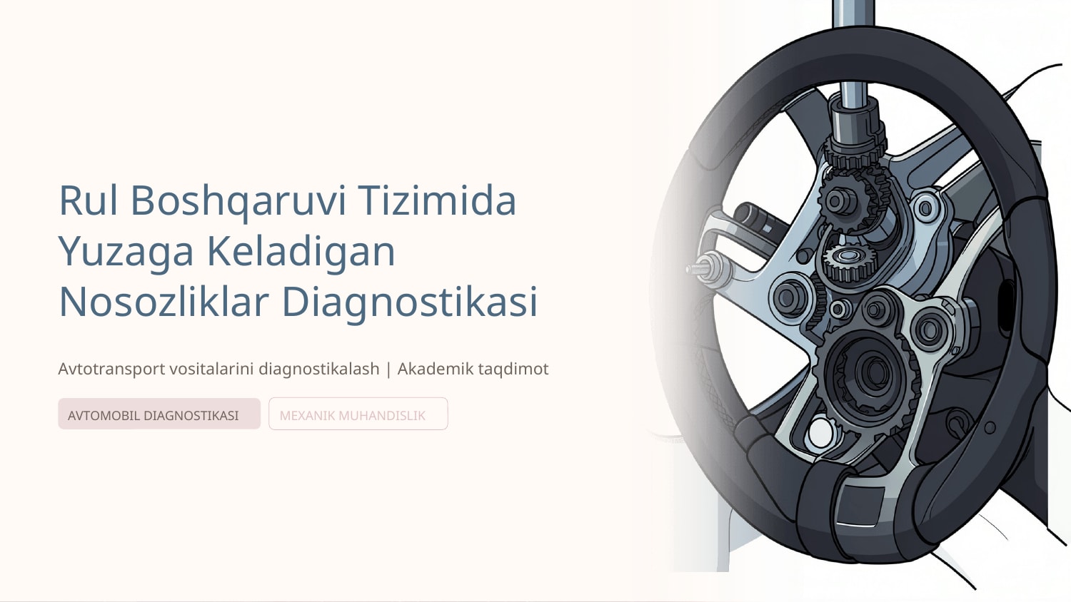 Rul boshqaruvi tizimida yuzaga keladigan nosozliklar diagnostikasi — Slayd 1