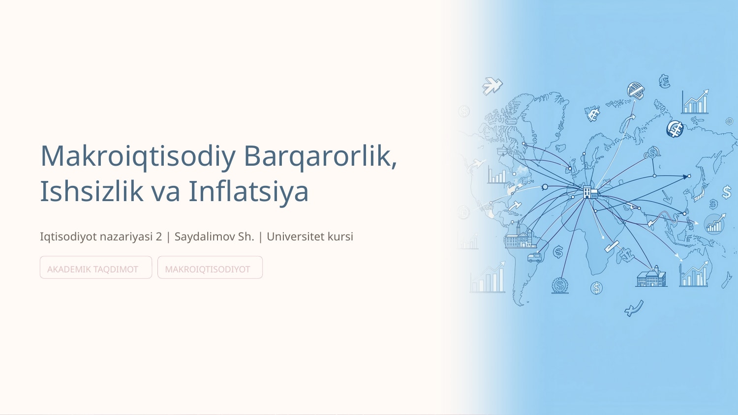 Makroiqtisodiy barqarorlik, Ishsizlik va inflatsiya — Slayd 1