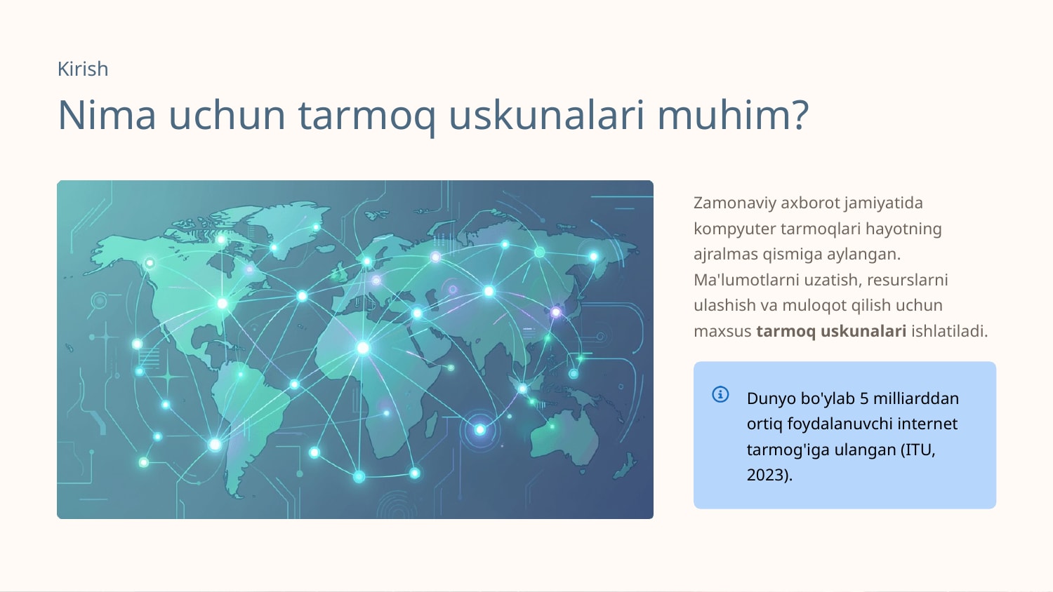 "Kompyuter tarmoqlari". Kompyuterlarni ulash uchun tarmoq uskunalari — Slayd 2