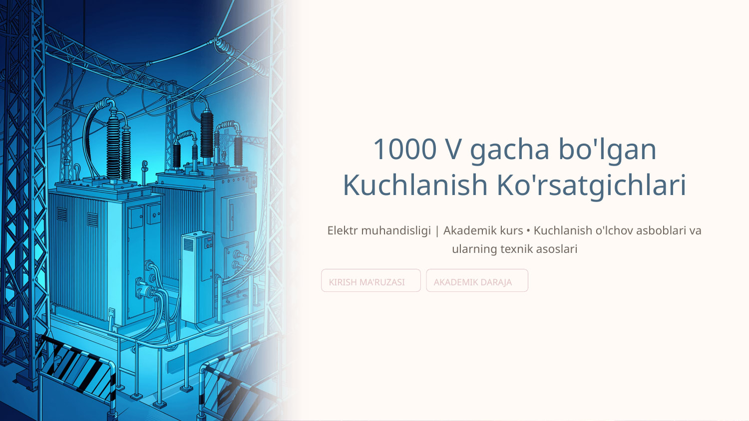 1000Vgacha bolgan kuchlanish korsatgishlari — Slayd 1
