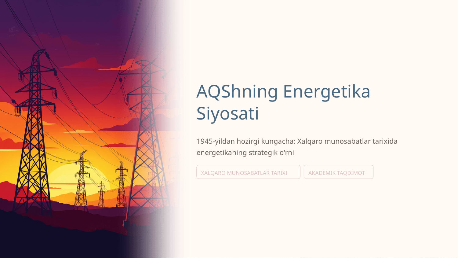AQShning energetika siyosati — Slayd 1
