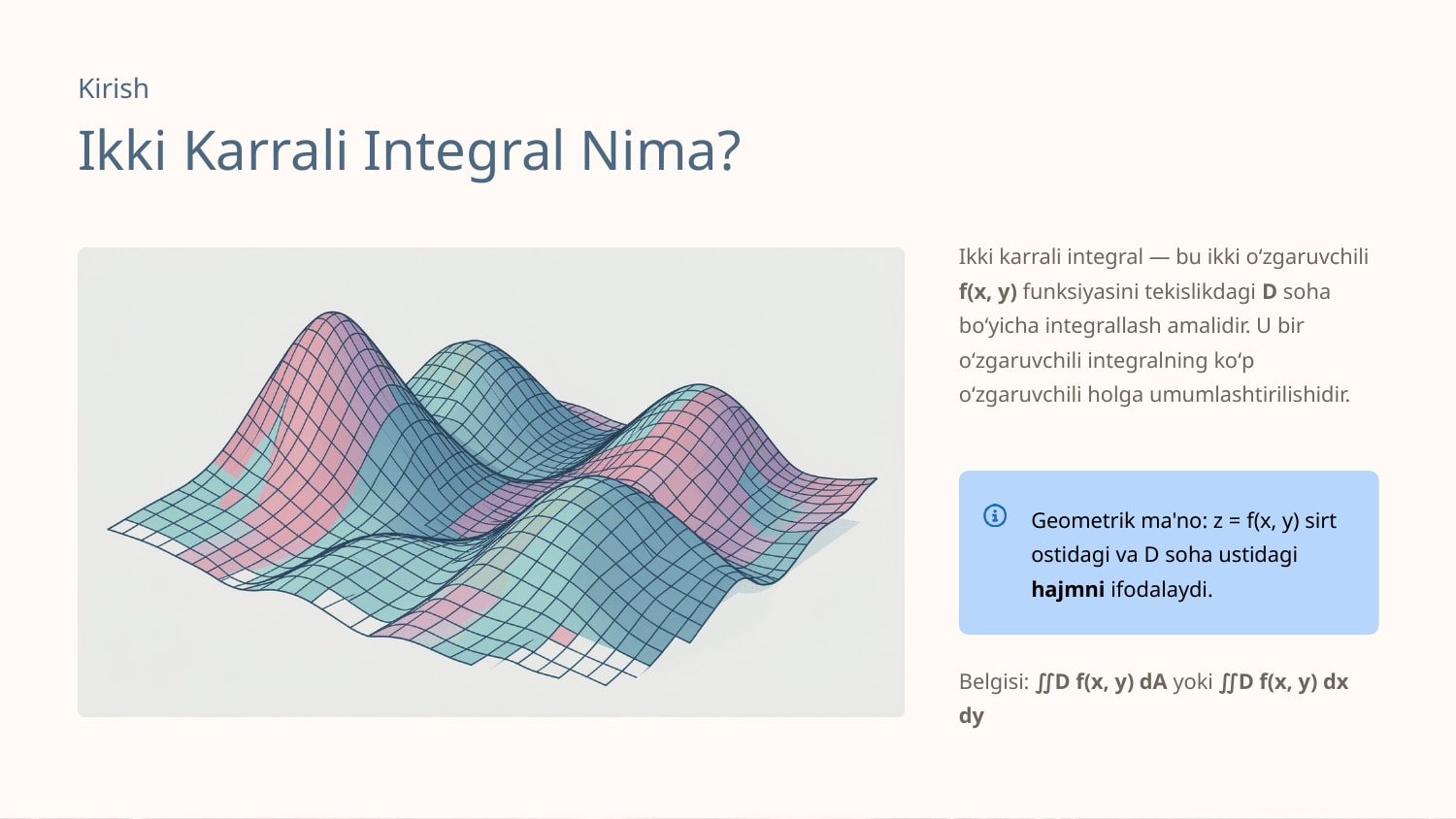 Ikki karrali integral — Slayd 2