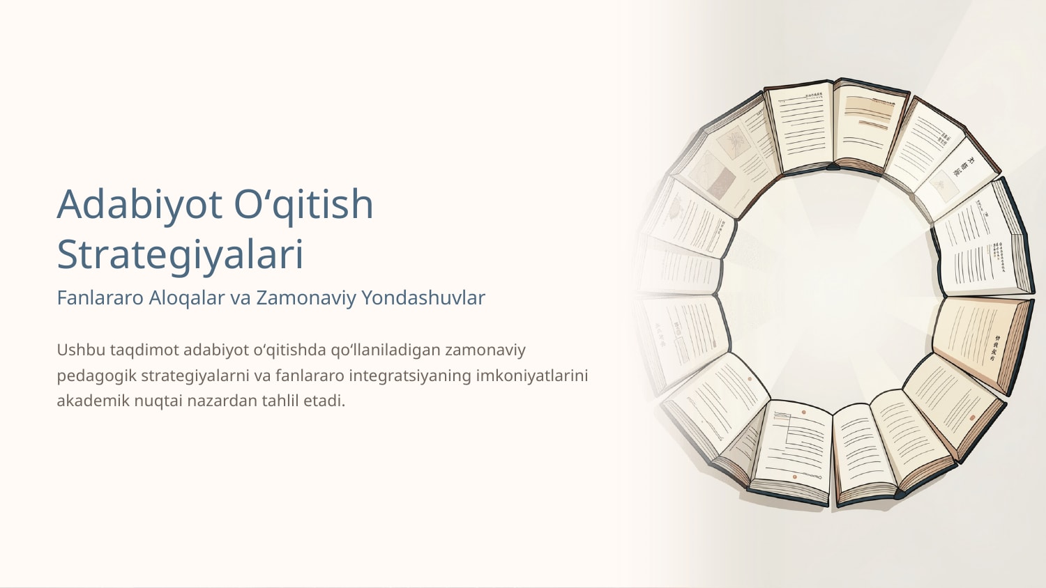 Adabiyot oʻqitish strategiyalari, fanlararo aloqalar — Slayd 1