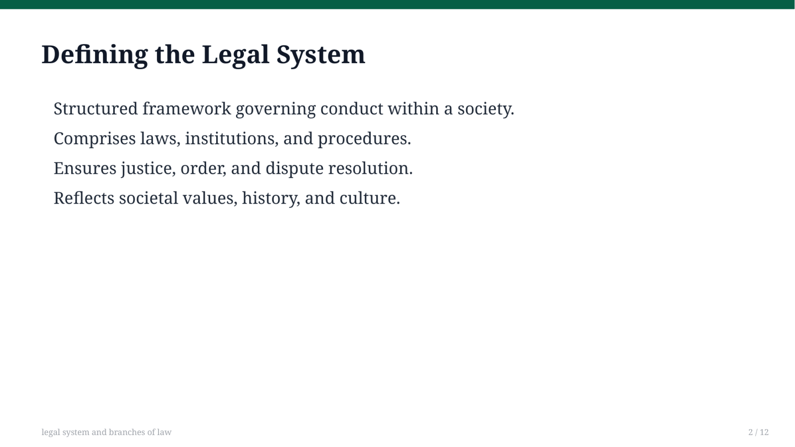 legal system and branches of law — Slayd 2