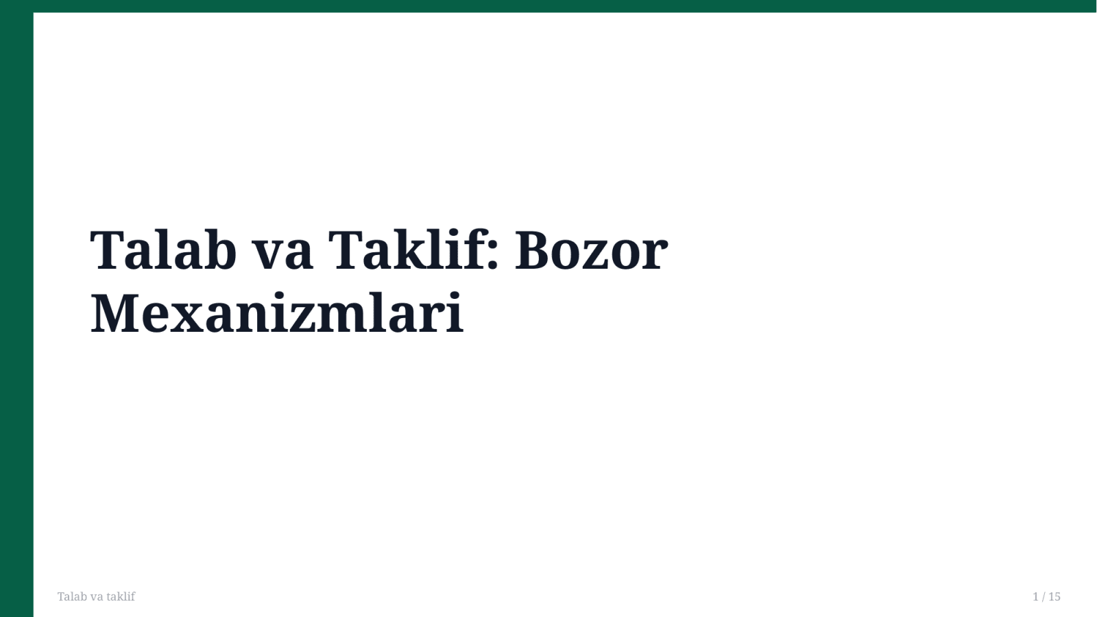Talab va taklif — Slayd 1