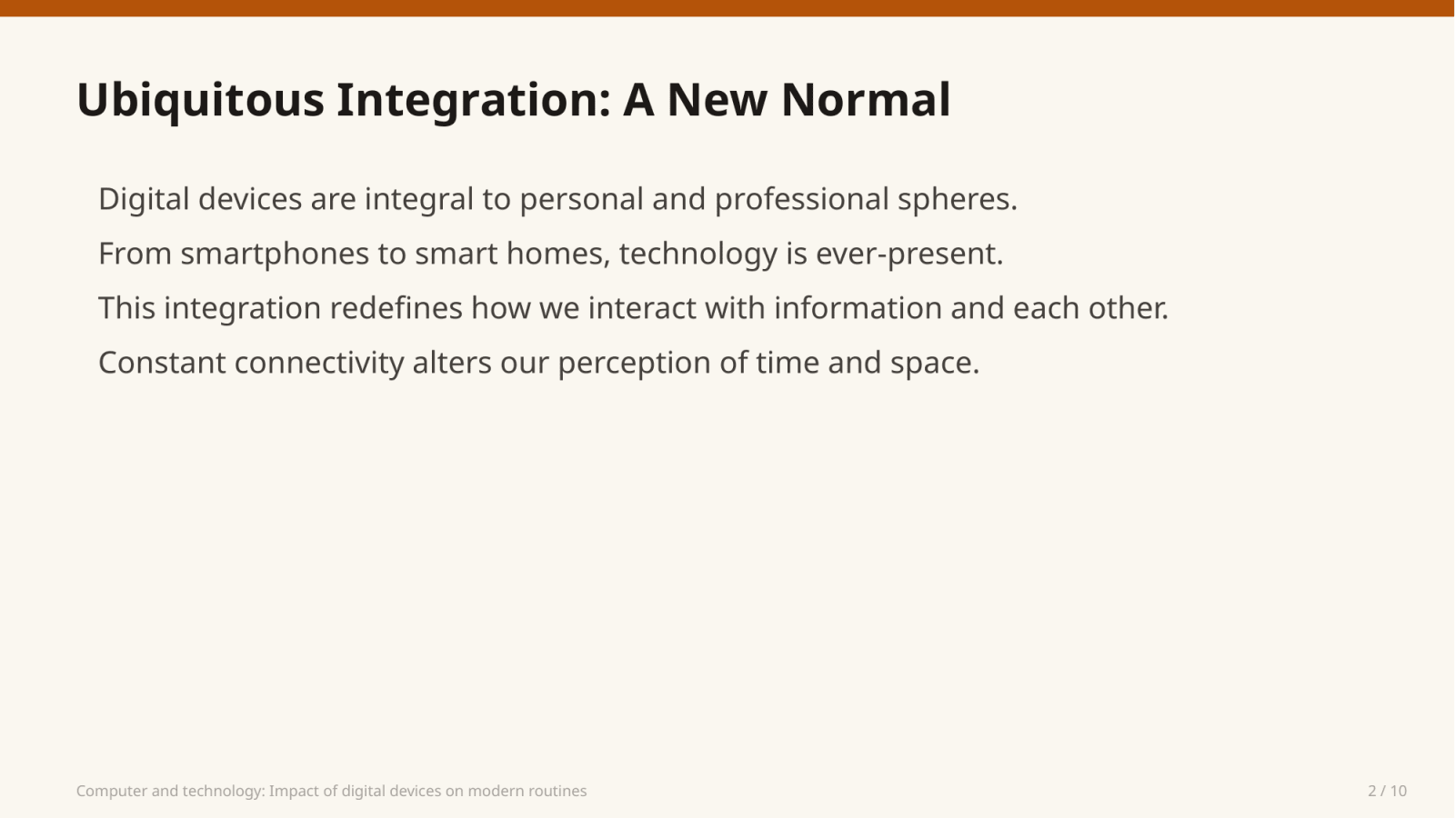 Computer and technology: Impact of digital devices on modern routines — Slayd 2