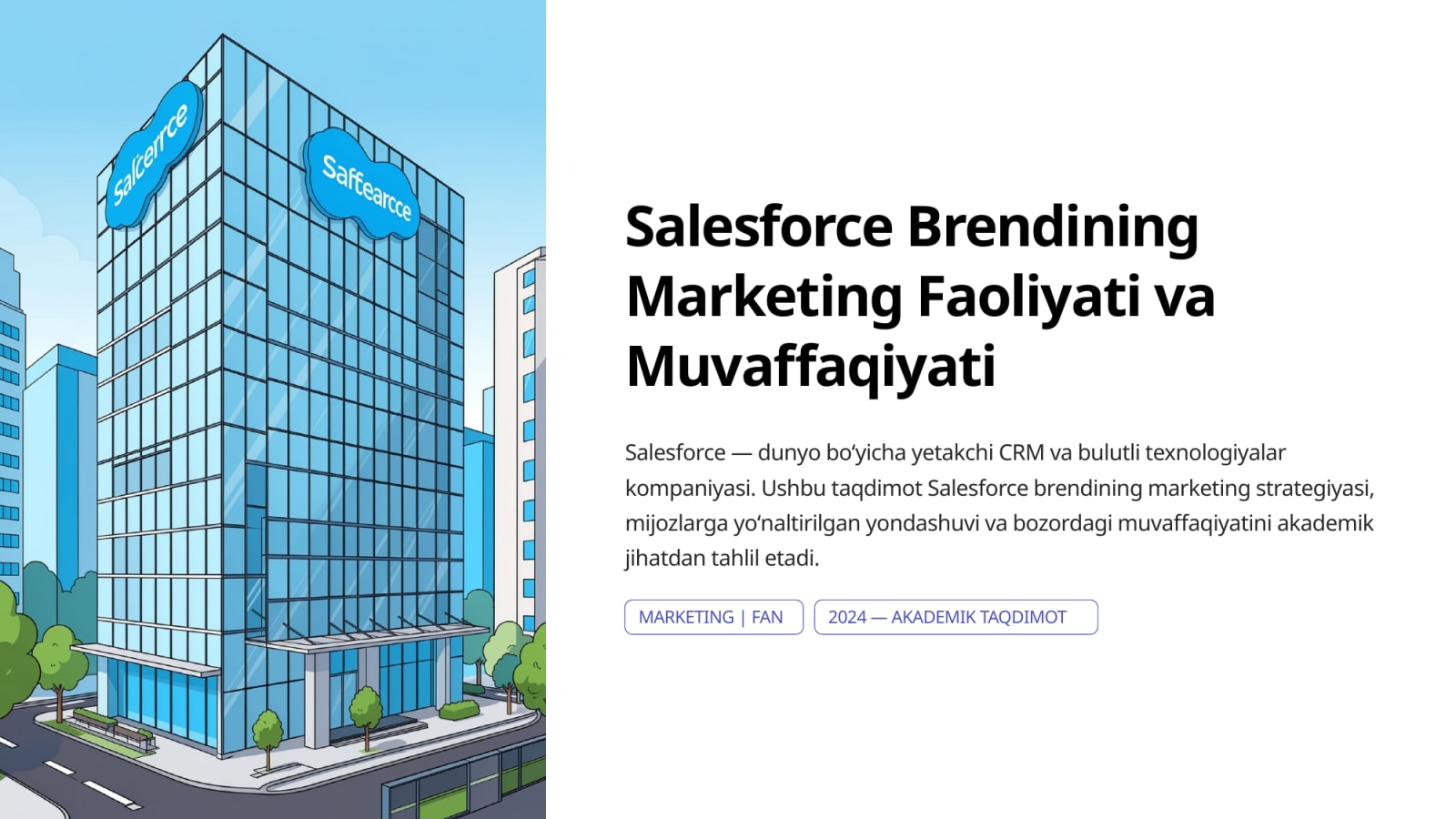 Salesforce brendining marketing faoliyati va muvaffaqiyati — Slayd 1