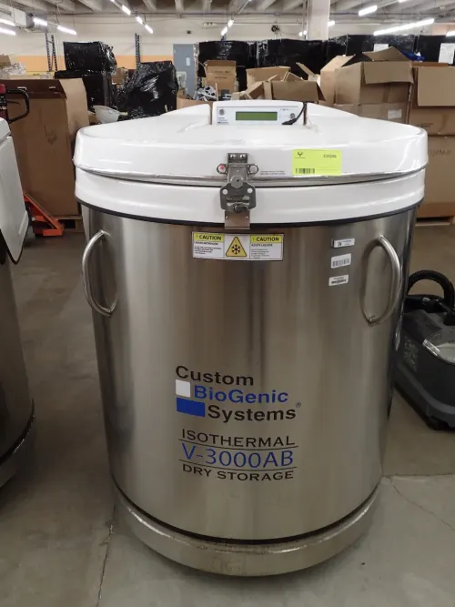 (1) Custom Biogenic Systems V3000AB Dry Storage Liquid Nitrogen Freezer