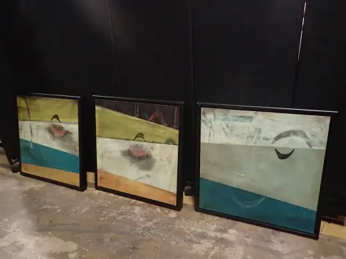 (3) 32" X 32" Medium Framed Artwork