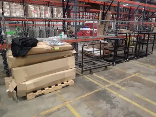 (5) Assorted Carts With (1) Pallet Cart Skirts 