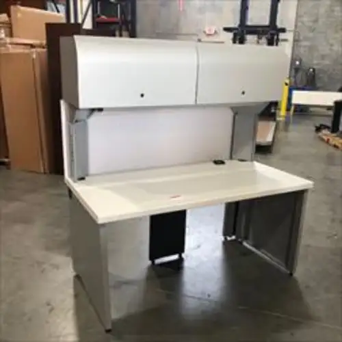 (17) Desk with Hutch and (17) Pedestals