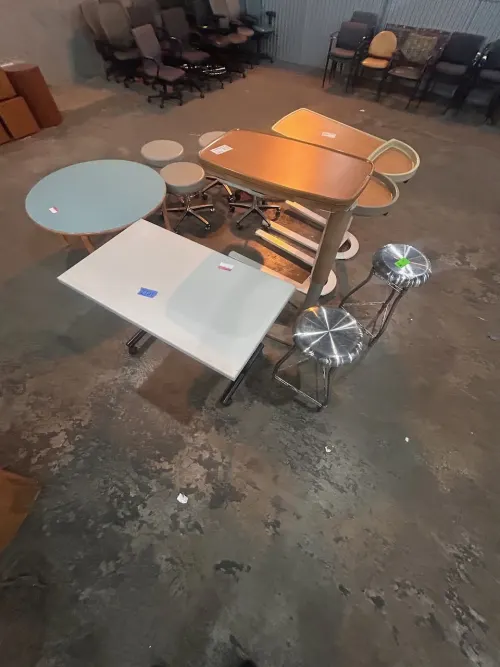 Overbed Table and Stool Lot