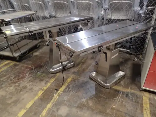 (2) Stainless Steel Veterinary Procedural Tables