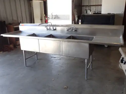 Stainless Steel 3-Compartment Commercial Sink