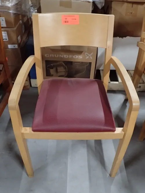 (4) Wooden Upholstered Stackable Chairs