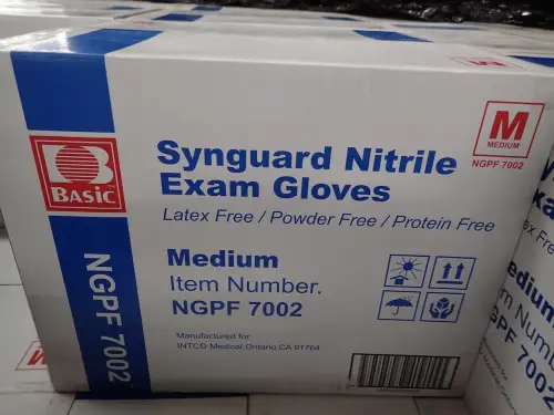 57 Cases of Medium Synguard Nitrile Exam Gloves (Expire)