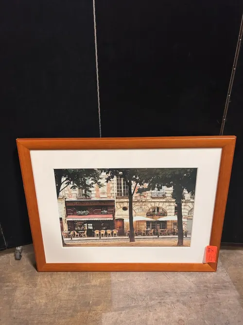 (1) 33" x 30" Chez Paul by Barloga Framed Artwork 