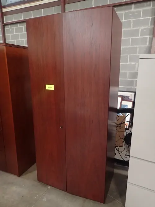 (1) Wooden Armoire Storage Cabinet