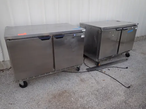 (2) Beverage-Air Under Counter 2-Door Coolers