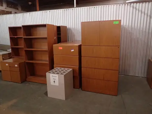(5) Bookcases and (7) Filing Cabinets