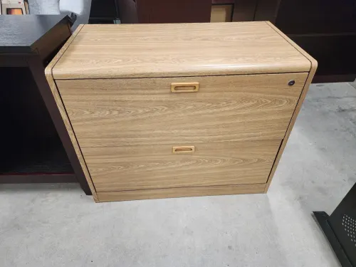 Two Drawer Wood File Cabinet