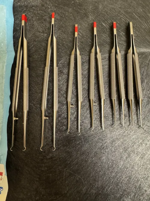 (6) Lalonde Hook Tweezers - Fine