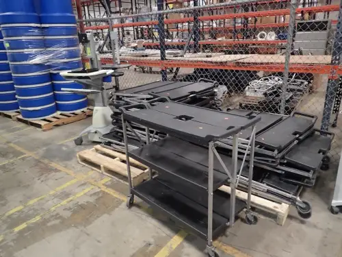 (9) Collapsible Rolling Carts And (2) Computer Carts