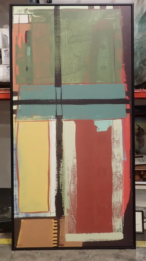 (1) 110" X 56" Large Framed Artwork : Form & Function 2 by Zoern