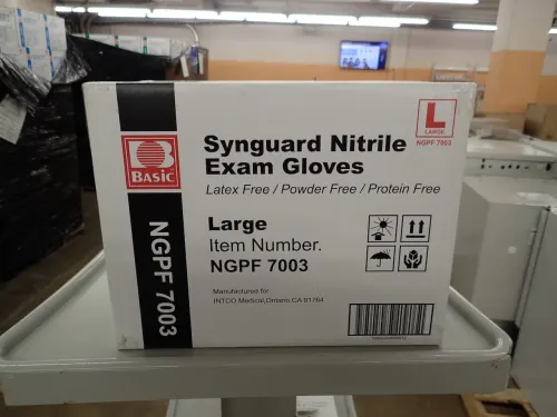 105 Cases of Large Synguard Nitrile Exam Gloves (Expire)