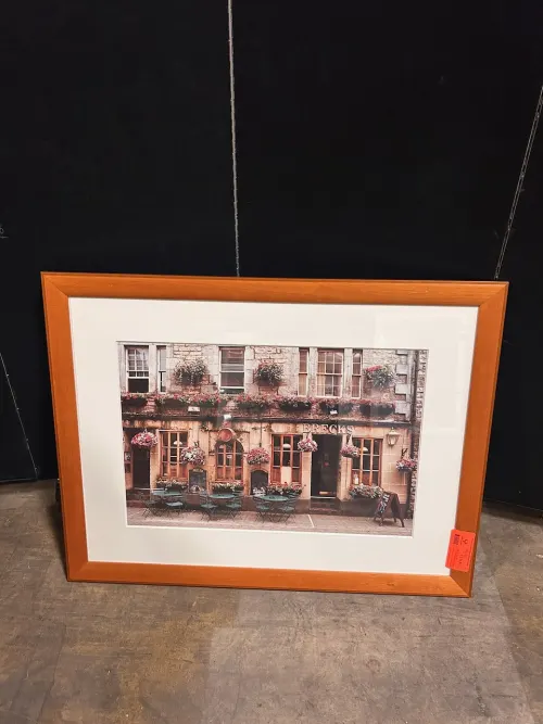 (1) 30" x 38" Brecks Pub by Barloga Framed Artwork 